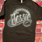 BLACK AIRBRUSH SHIRT WITH WHITE NAME